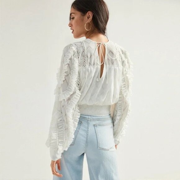 Anthropologie - Not So Serious - Donna Lace Blouse - White - Picture 6 of 13